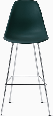 Eames Molded Plastic Bar Stool bar seating herman miller Evergreen Trivalent Chrome 