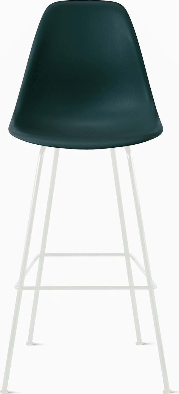 Eames Molded Plastic Bar Stool bar seating herman miller Evergreen White 