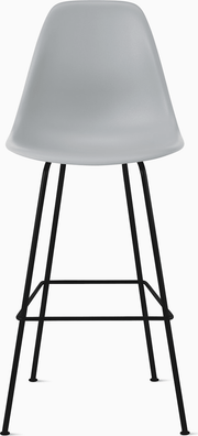 Eames Molded Plastic Bar Stool bar seating herman miller Light Grey Black 
