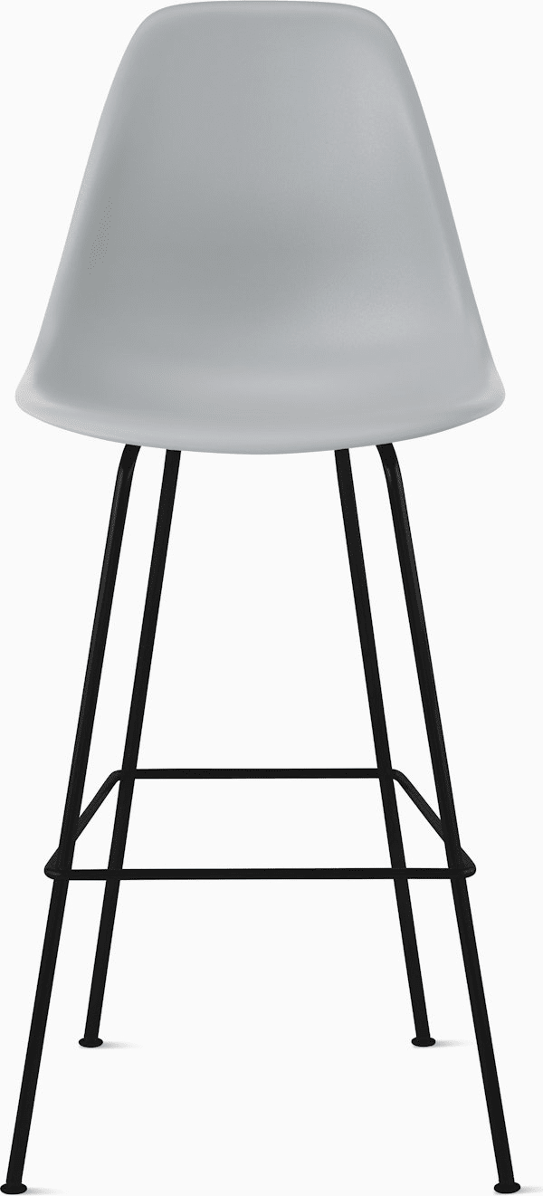 Eames Molded Plastic Bar Stool bar seating herman miller Light Grey Black 
