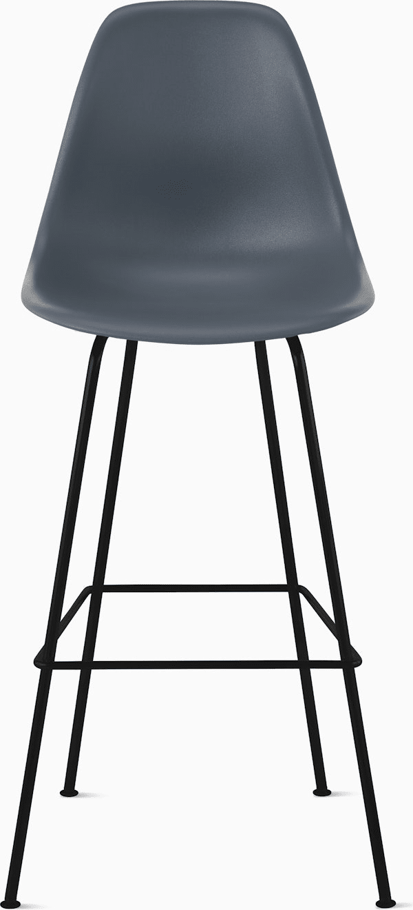 Eames Molded Plastic Bar Stool bar seating herman miller Medium Grey Black 