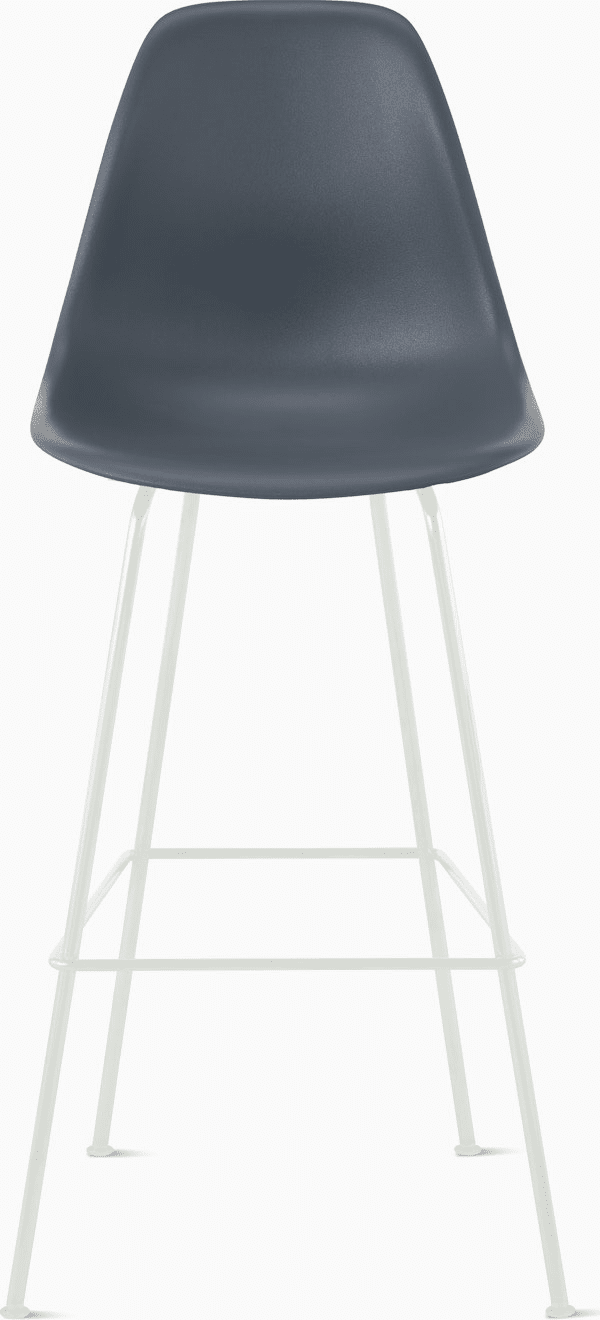 Eames Molded Plastic Bar Stool bar seating herman miller Medium Grey White 