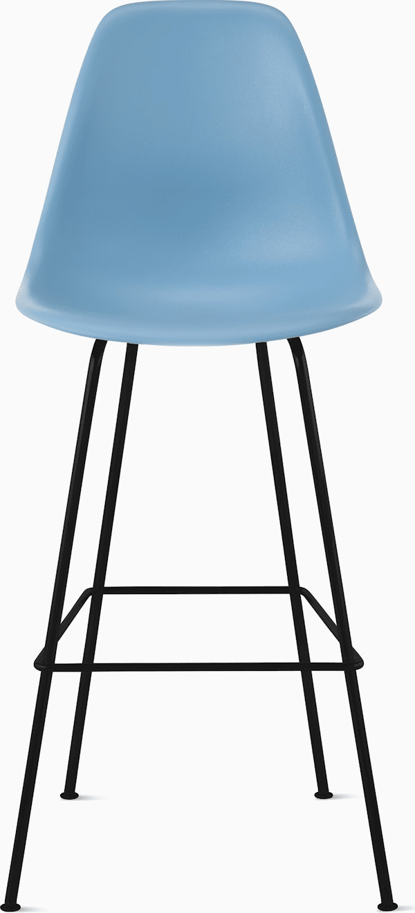 Eames Molded Plastic Bar Stool bar seating herman miller Pale Blue Black 