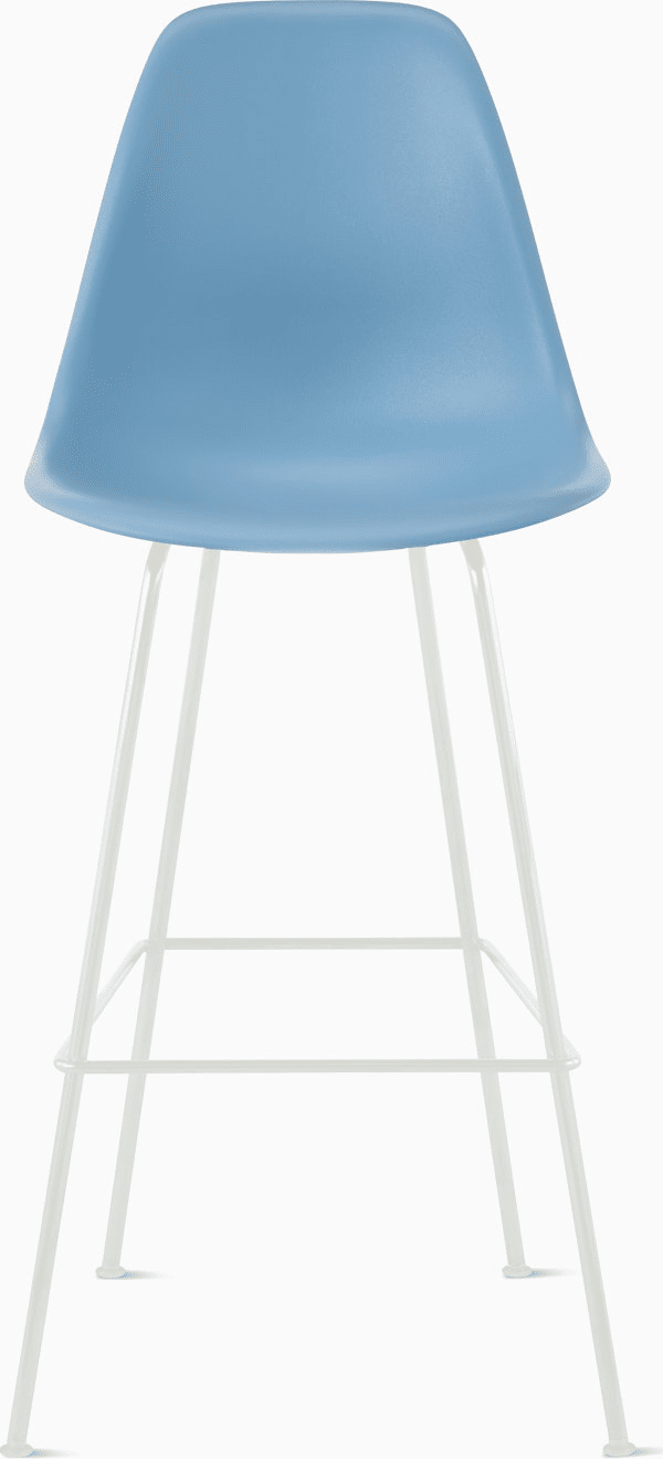 Eames Molded Plastic Bar Stool bar seating herman miller Pale Blue White 