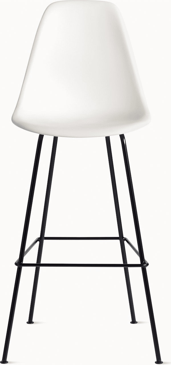Eames Molded Plastic Bar Stool bar seating herman miller White Black 