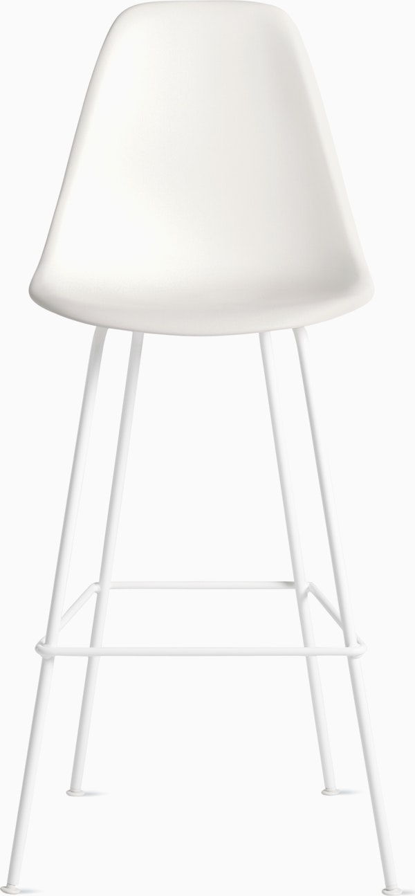 Eames Molded Plastic Bar Stool bar seating herman miller White White 