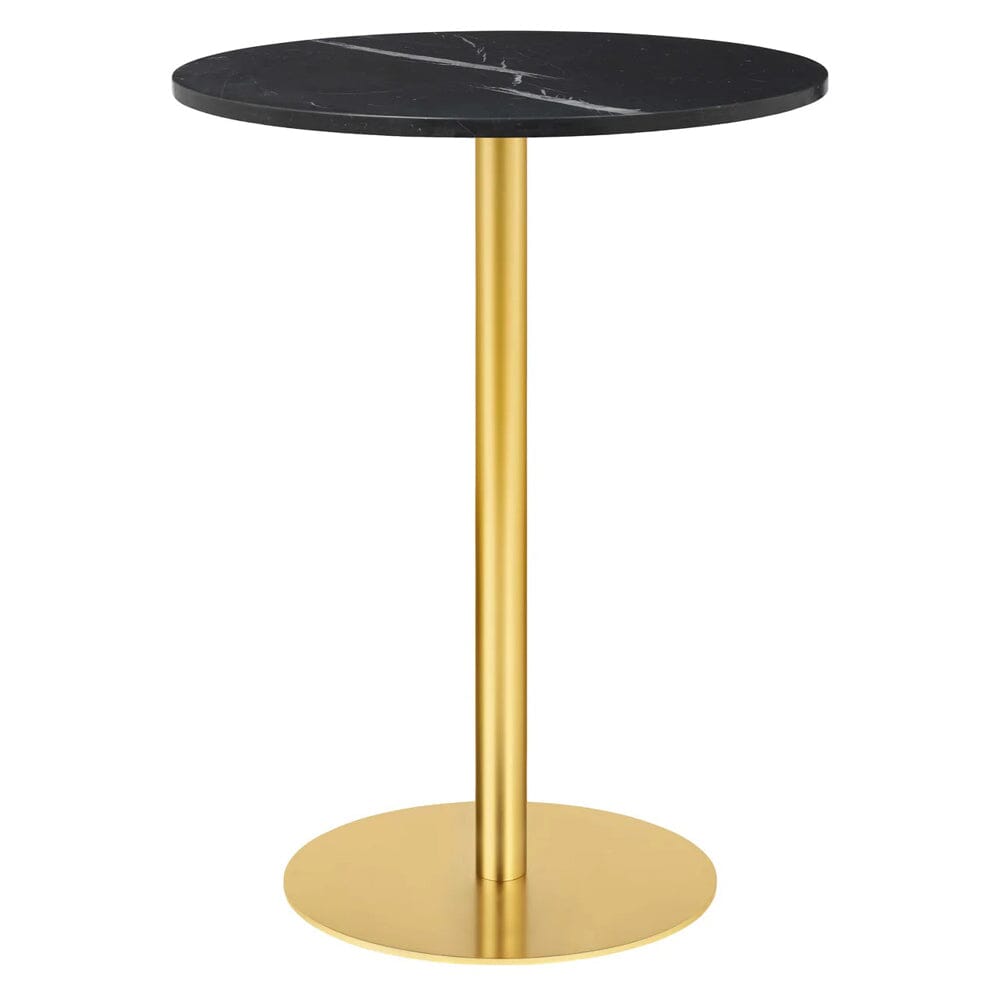 1.0 Bar Table bar height tables Gubi Large Brass base Black Marquina Marble