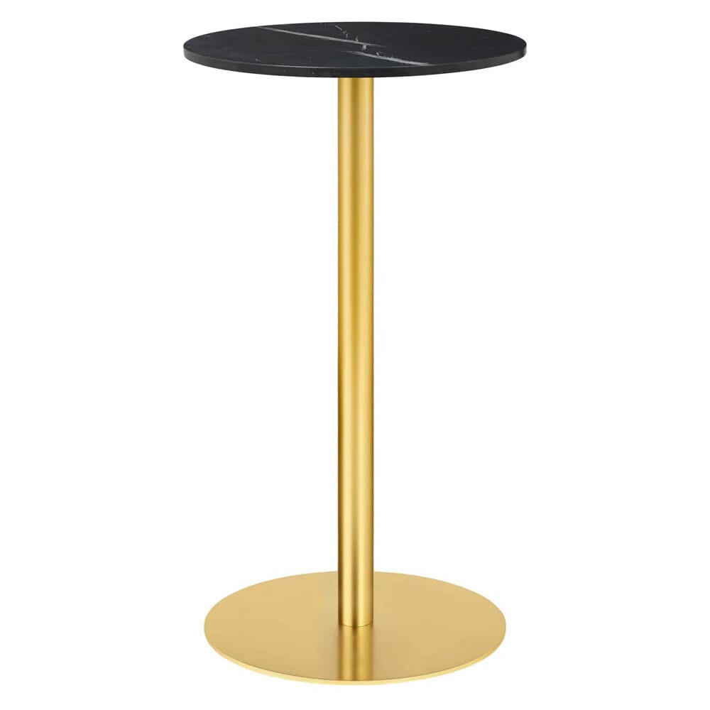 1.0 Bar Table bar height tables Gubi Small Brass base Black Marquina Marble