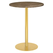 1.0 Bar Table bar height tables Gubi Large Brass base Brown Emperador Marble