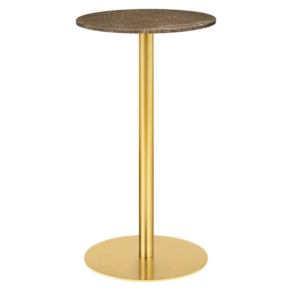 1.0 Bar Table bar height tables Gubi Small Brass base Brown Emperador Marble