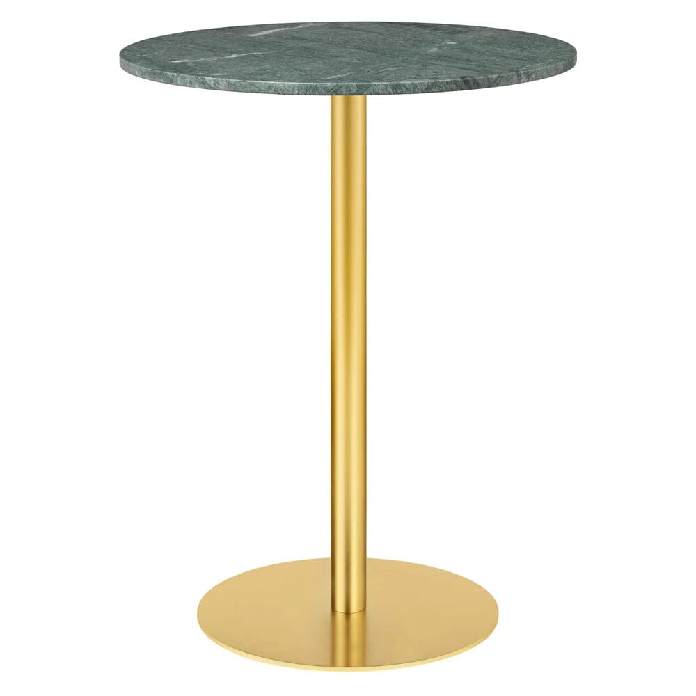 1.0 Bar Table bar height tables Gubi Large Brass base Green Guatemala Marble