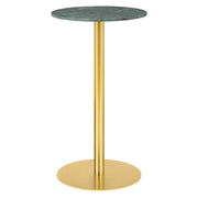 1.0 Bar Table bar height tables Gubi Small Brass base Green Guatemala Marble