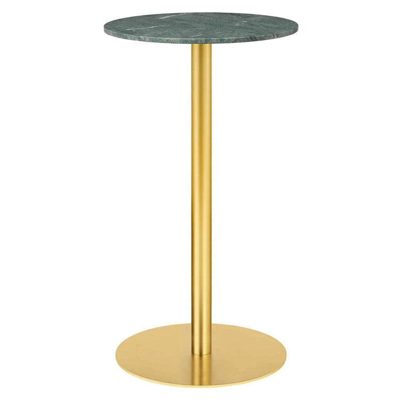 1.0 Bar Table bar height tables Gubi Small Brass base Green Guatemala Marble