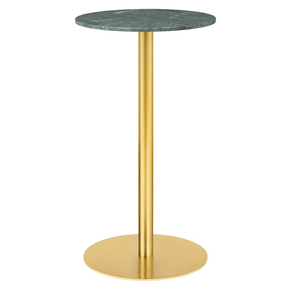 1.0 Bar Table bar height tables Gubi Small Brass base Green Guatemala Marble