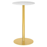 1.0 Bar Table bar height tables Gubi Small Brass base White Carrara Marble
