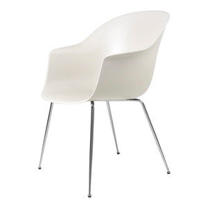Bat Shell Dining Armchair - Chrome Base Chairs Gubi Pure White Chrome 