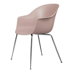 Bat Shell Dining Armchair - Chrome Base Chairs Gubi Sweet Pink Chrome 
