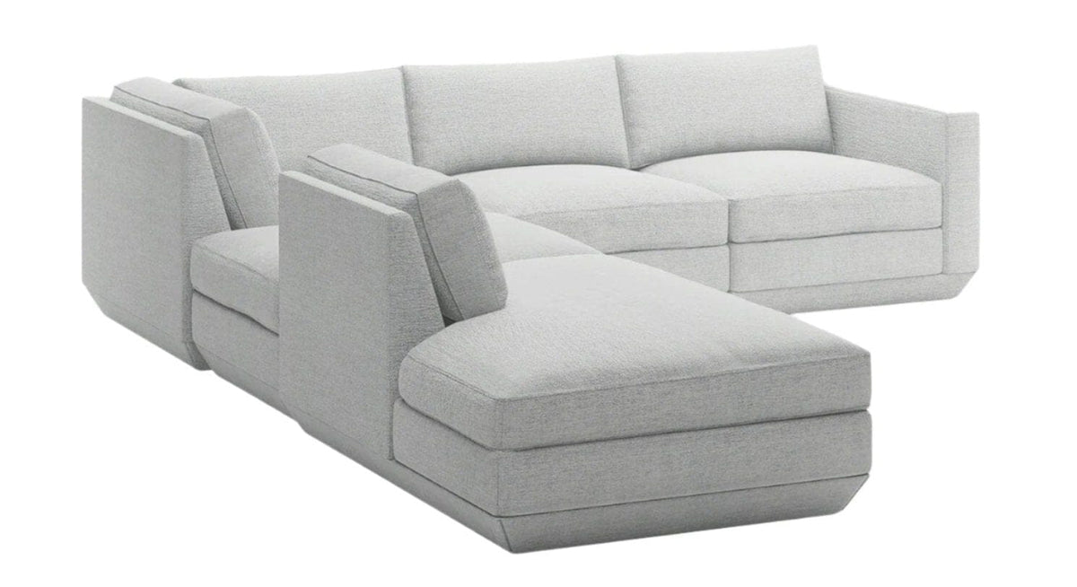 Podium 5PC Seating Group A Sofa Gus Modern Bayview Silver Left Facing 