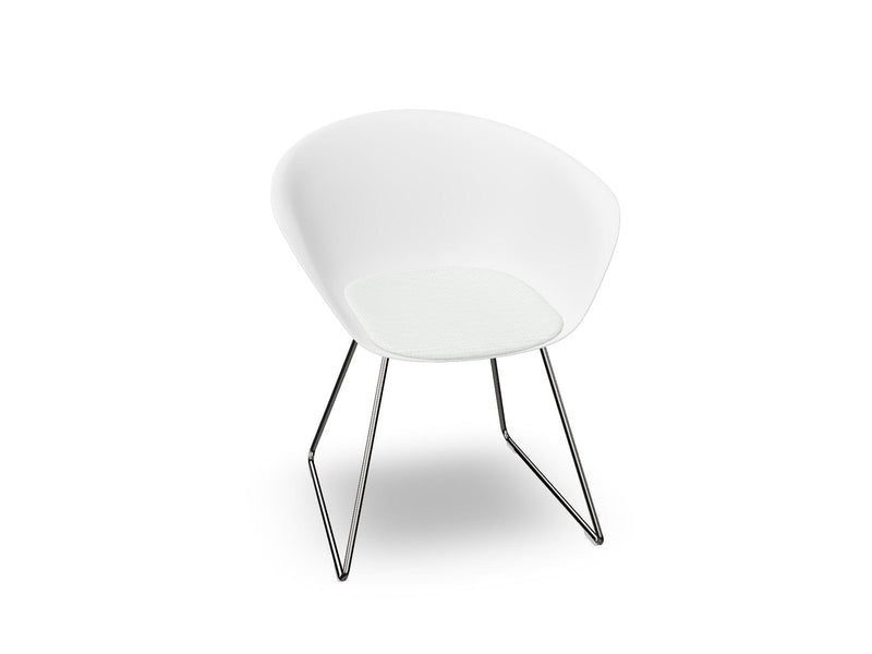 Duna 02 Sled Base Chair With Seat Cushion Chairs Arper 