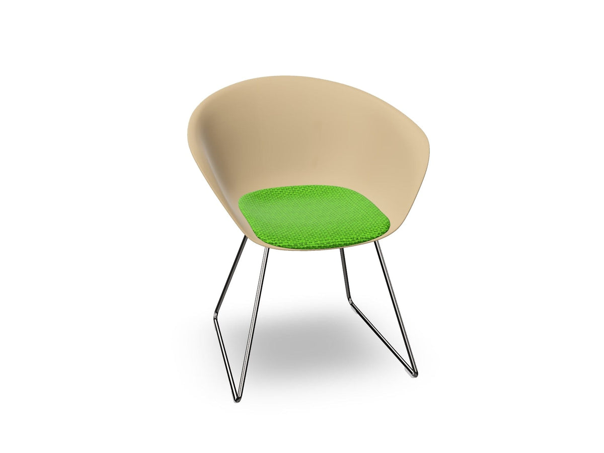 Duna 02 Sled Base Chair With Seat Cushion Chairs Arper 
