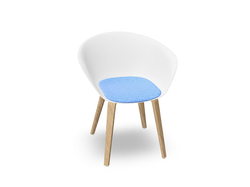 Duna 02 Wood Leg Chair With Seat Cushion Chairs Arper 