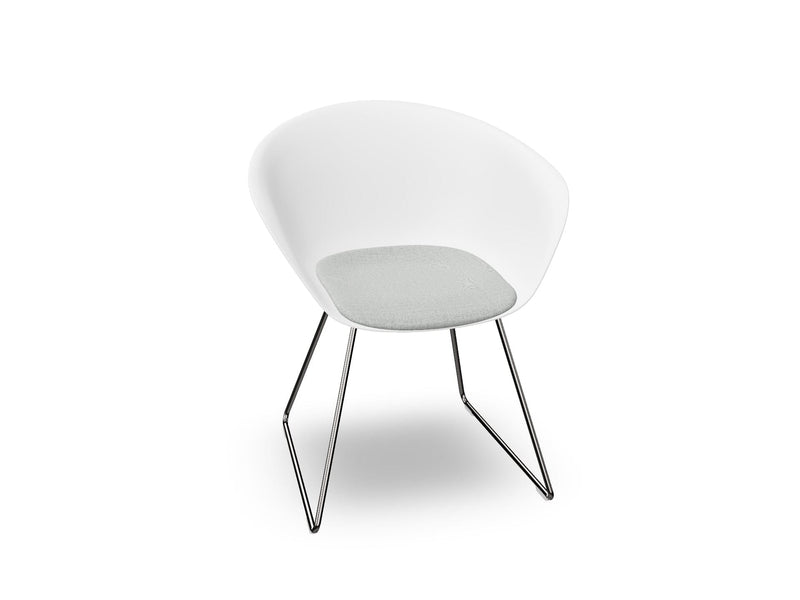 Duna 02 Sled Base Chair With Seat Cushion Chairs Arper 
