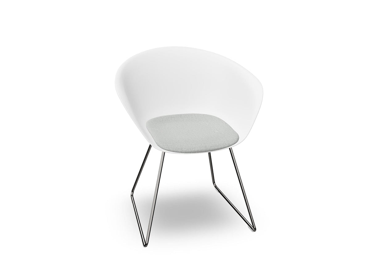 Duna 02 Sled Base Chair With Seat Cushion Chairs Arper 