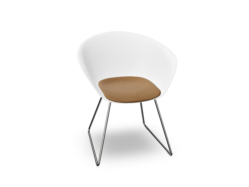 Duna 02 Sled Base Chair With Seat Cushion Chairs Arper 