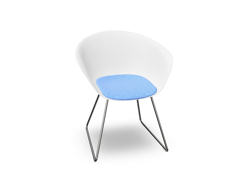 Duna 02 Sled Base Chair With Seat Cushion Chairs Arper 