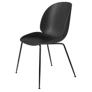 Beetle Dining Chair with Conic Base - Unupholstered Chairs Gubi Black Matte Base Black 