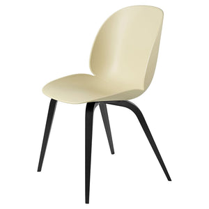 Beetle Dining Chair with Wood Base - Un-Upholstered Chairs Gubi Patel Green Black Stained Beech Base 