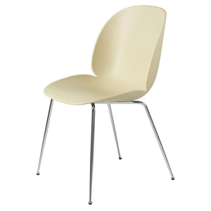 Beetle Dining Chair with Conic Base - Unupholstered Chairs Gubi Chrome Base Pastel Green 
