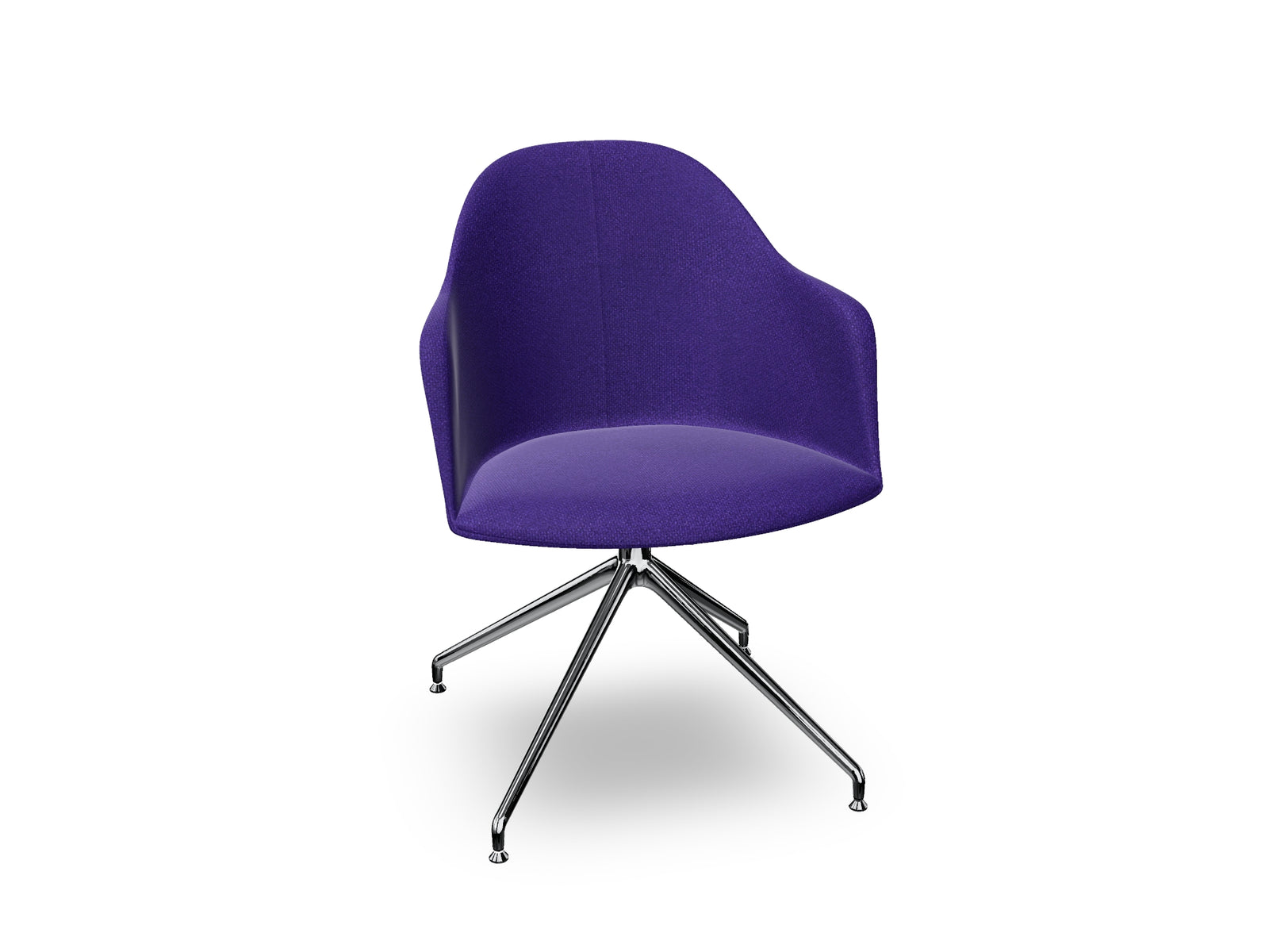 Cila Fully Upholstered Armchair With Swivel Trestle Base