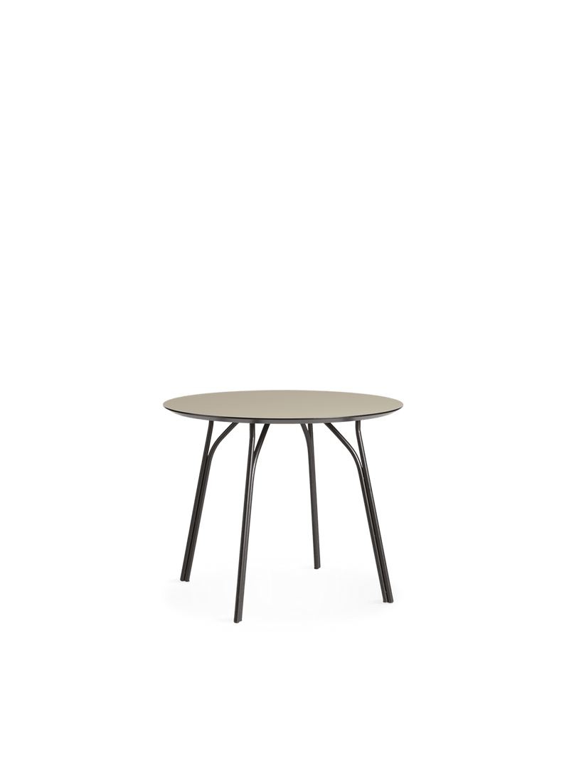 Tree Dining Table Dining Tables Woud Beige + Black Round - 35.4" 