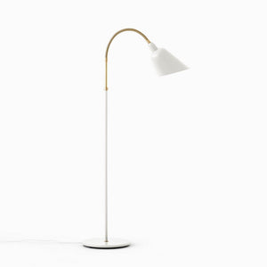 Bellevue Floor Lamp AJ7 Floor Lamps &Tradition White and Brass 