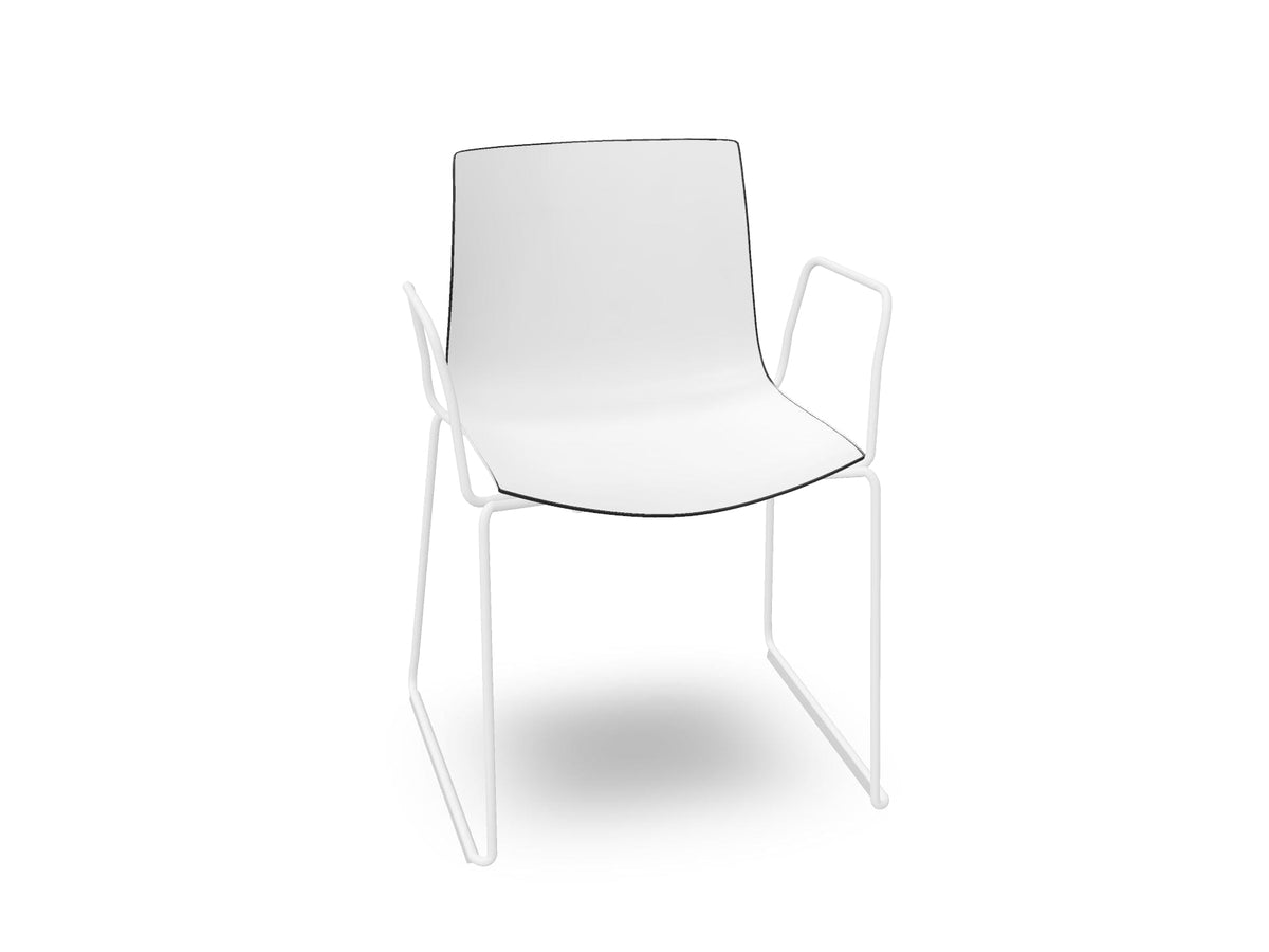 Catifa 46 Polypropylene Bi-Color Sled Base Chair Side/Dining Arper 