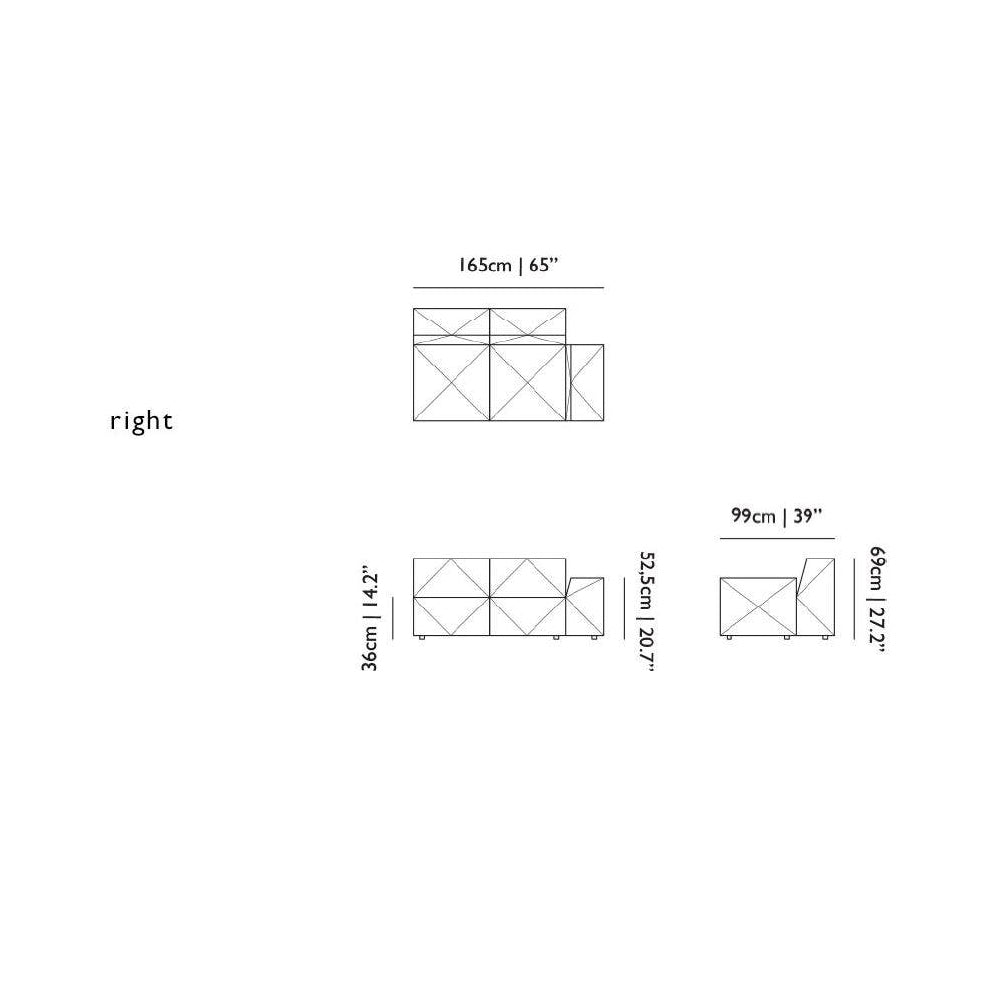 BFF Modular Sofa - Double Element Single Armrest Low