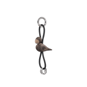 Kay Bojesen Bird Bag Charm, Oak (Silver/Black Leather), view 2