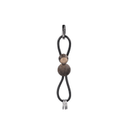Kay Bojesen Bird Bag Charm, Oak (Silver/Black Leather)