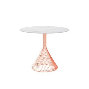 Bistro Table table Bend Goods Peachy Pink Ceramic Stone White +$400 