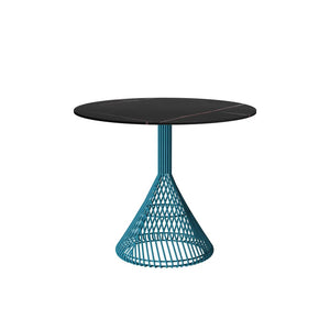 Bistro Table table Bend Goods Peacock Blue Ceramic Stone Black +$400 