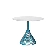 Bistro Table table Bend Goods Peacock Blue Ceramic Stone White +$400 
