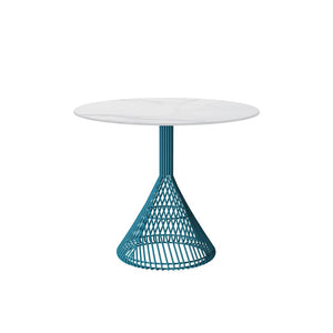 Bistro Table table Bend Goods Peacock Blue Ceramic Stone White +$400 