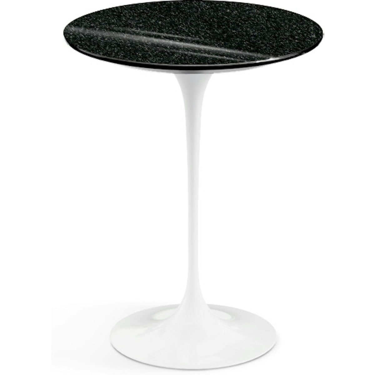 Saarinen Side Table - 16&quot; Round side/end table Knoll White Black Andes, Granite 