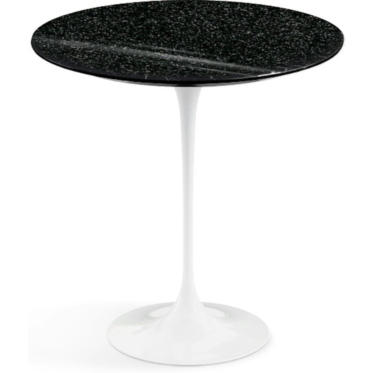 Saarinen Side Table - 20” Round side/end table Knoll White Black Andes, Granite 