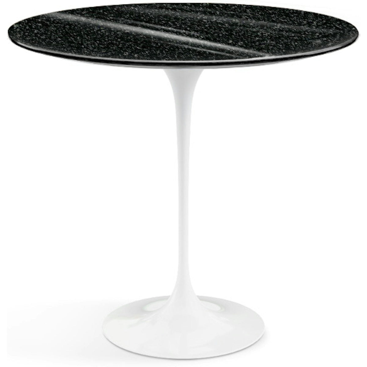Saarinen Side Table - 22” Oval side/end table Knoll White Black Andes, Granite 