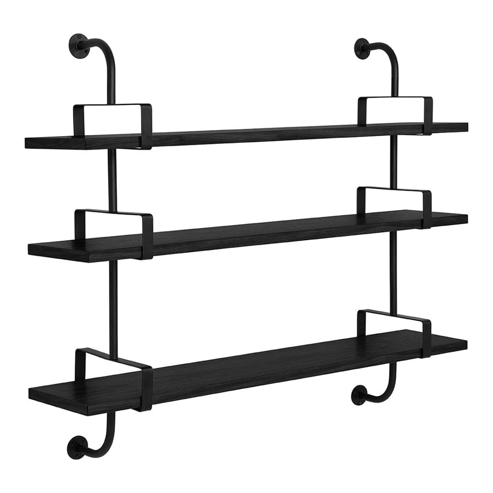 Demon Shelf storage Gubi Black Stained Ash Medium 3 Shelves