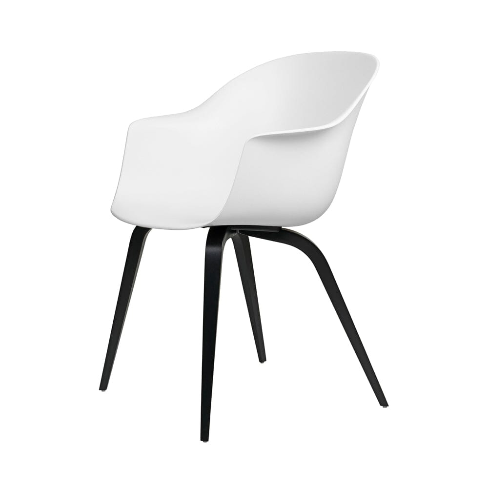 Bat Wood Base Dining Chair - Unupholstered Chairs Gubi Black Stained Beech Semi Matt Lacquered Black 