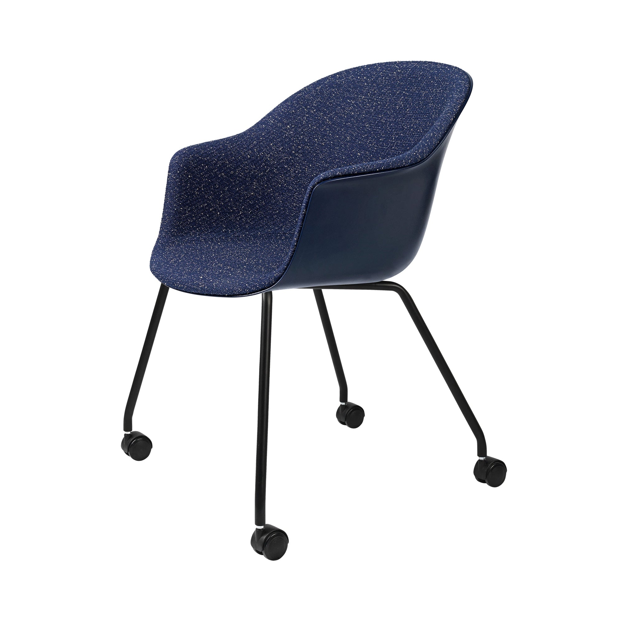 Bat Meeting Chair 4 legs Base with Castors - Front Upholstered