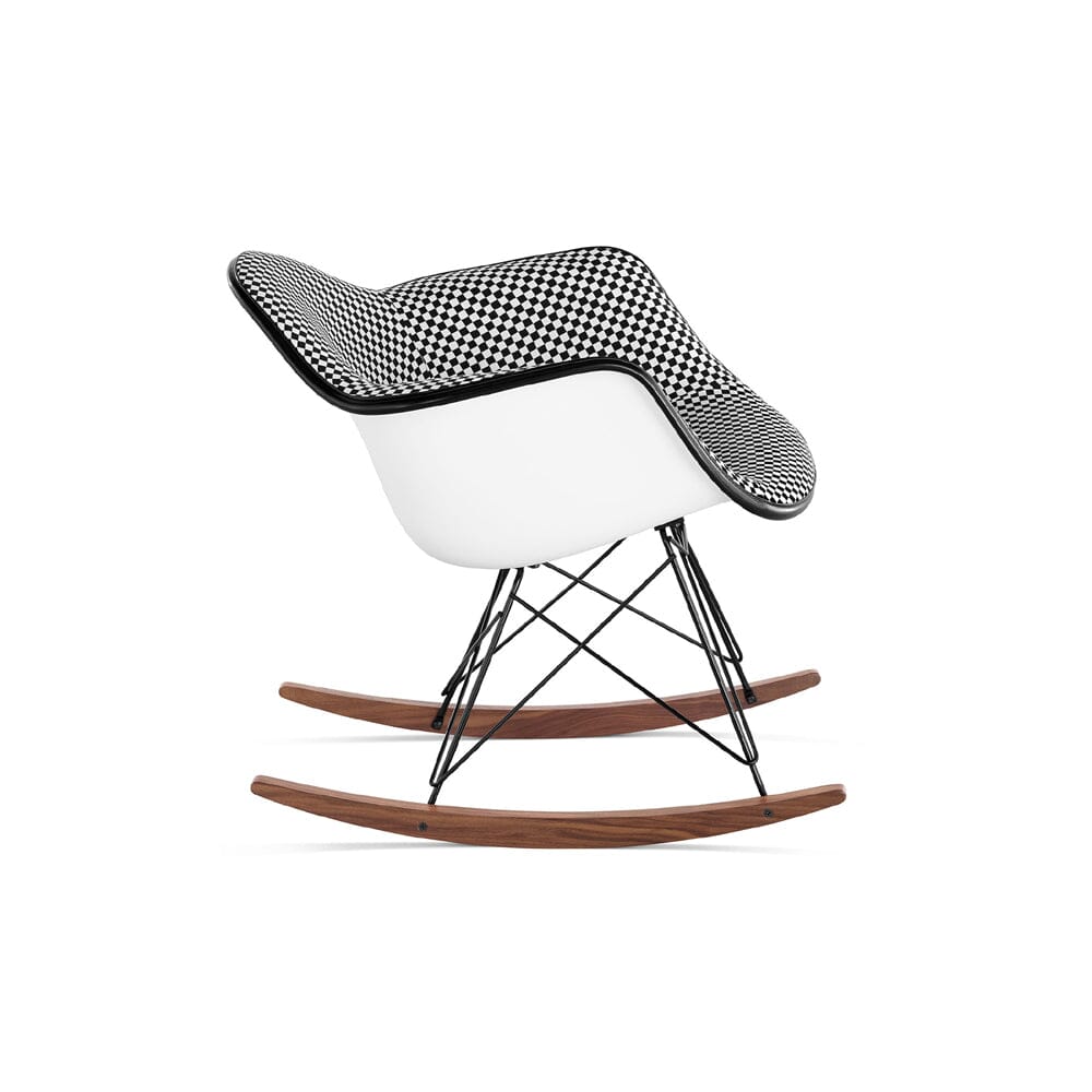Eames Molded Plastic Armchair Rocker Base Upholstered — CA Modern Home